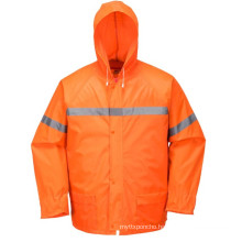 100%  Waterproof Polyester Safety Reflective Work Raincoat